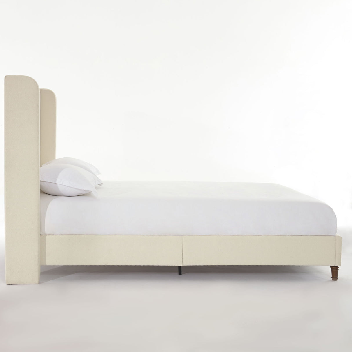Harper - California King Size Tall Headboard Upholstered Bed - Ivory