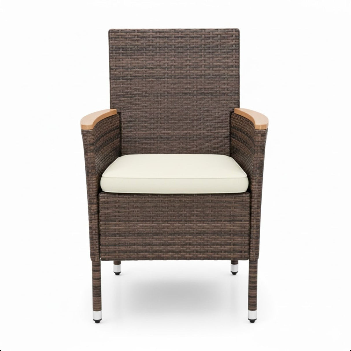 All Weather Patio Dining Chair Set With Cushions (Set of 4) - Brown