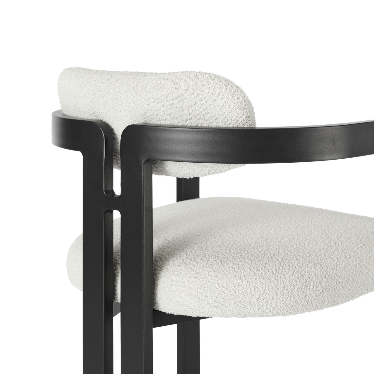 Jazmin - 5-Piece Outdoor Round Sintered Stone Dining Set - White / Black