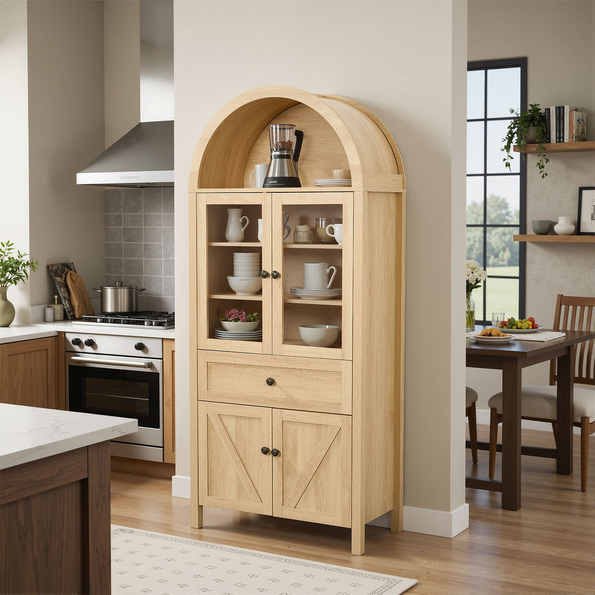 Retro Dome Cabinet With Large Storage Space