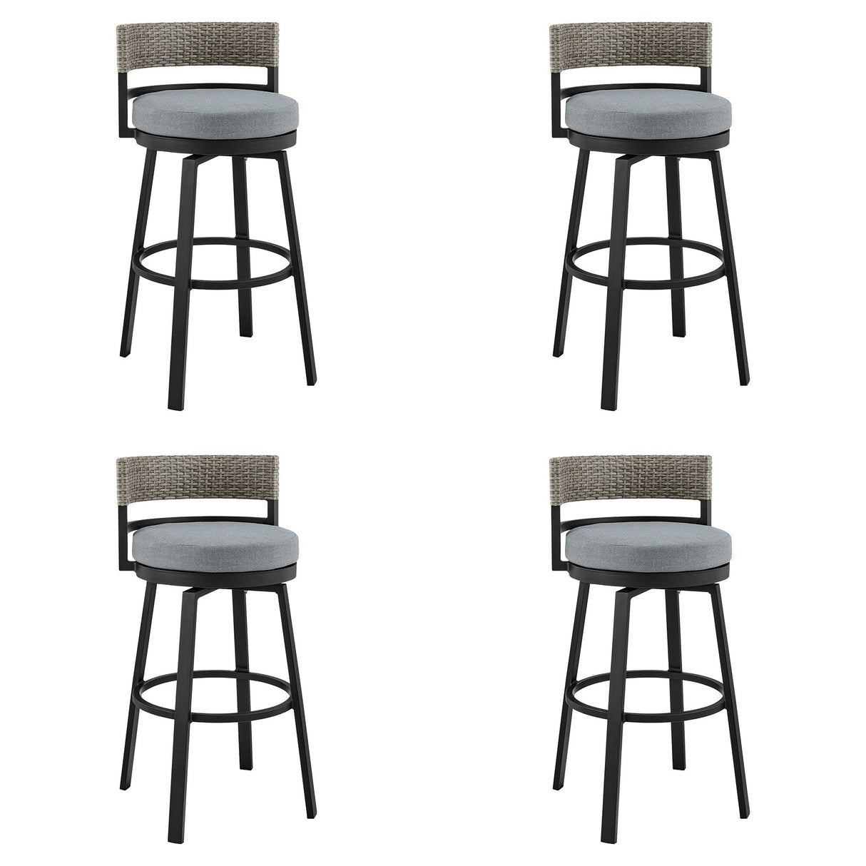 Encinitas - Outdoor Patio Counter Height Swivel Bar Stool Set
