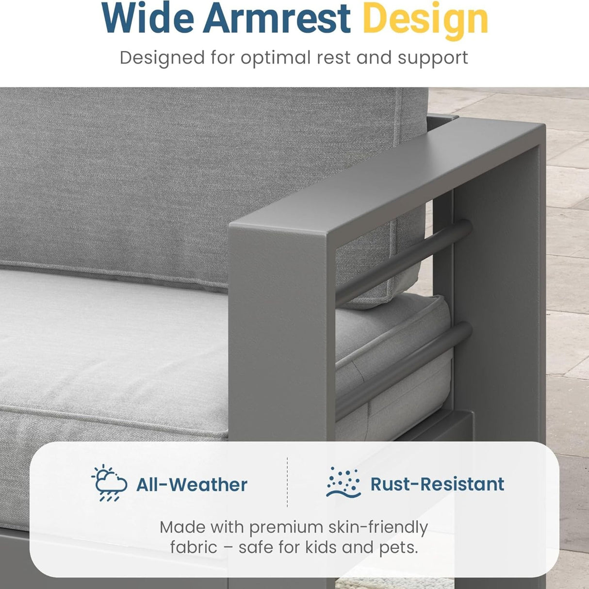 Outdoor Patio Set All-Weather With Thick Cushions