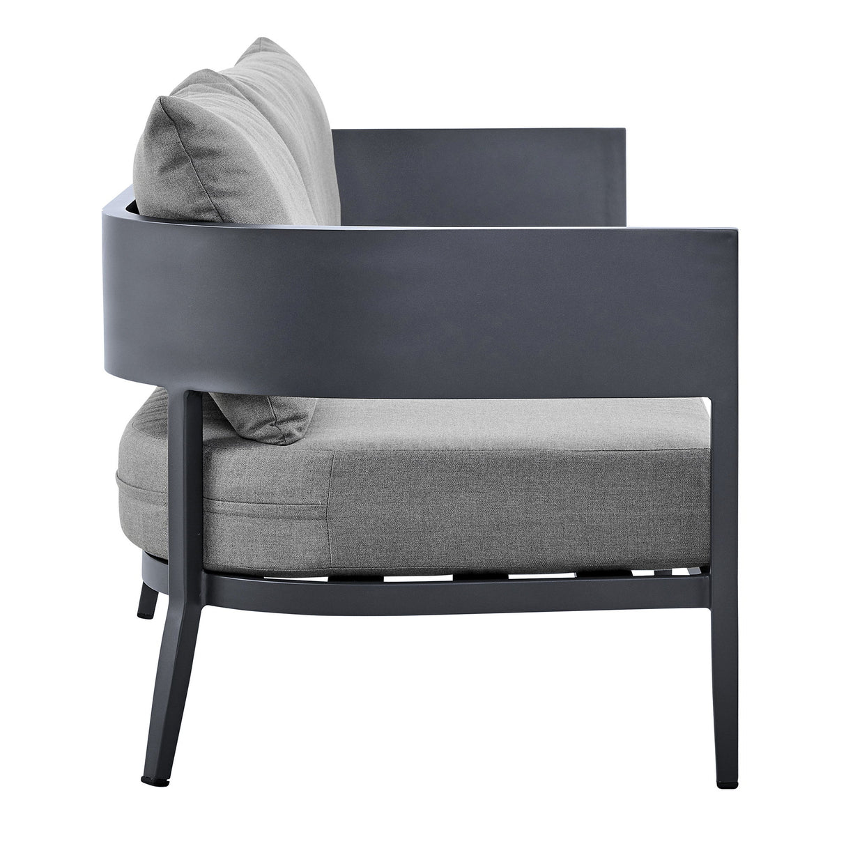 Menorca - 4 Piece Outdoor Dark Gray Aluminum & Fabric Outdoor Conversation Set