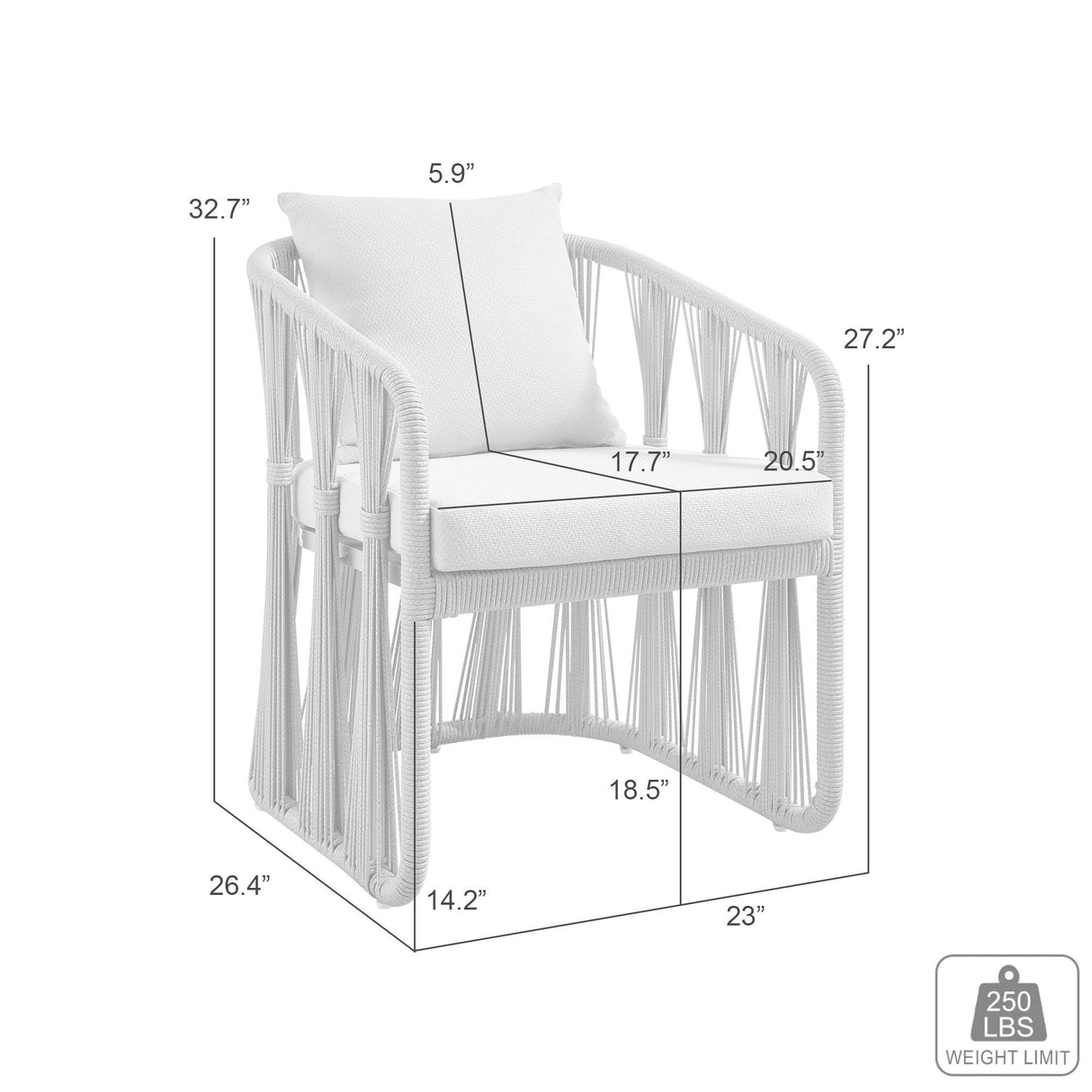 Breeze - Cream Metal Outdoor Dining Chair With Cushions - Pearl