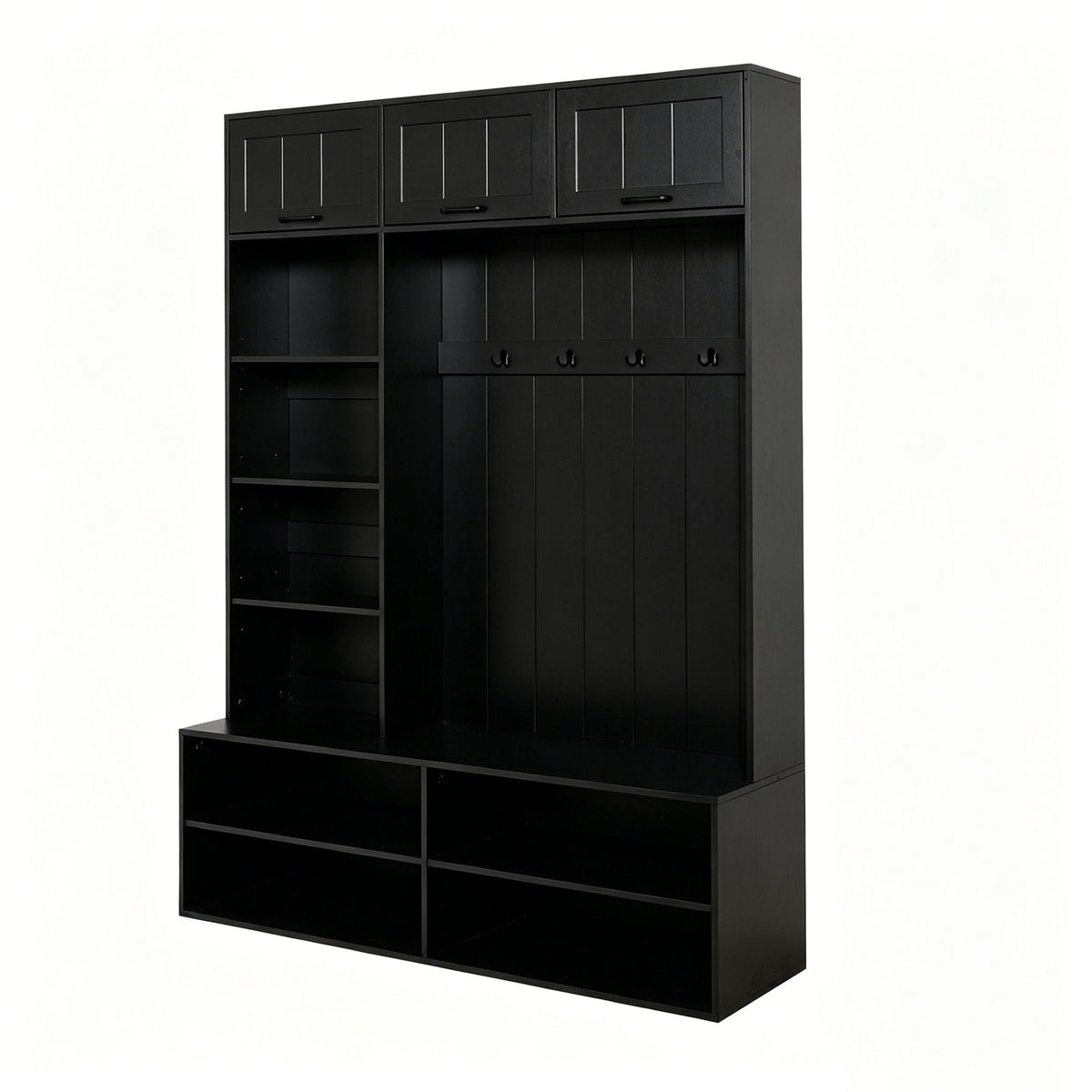 Farmhouse Hall Tree & Bench And Shoe Storage