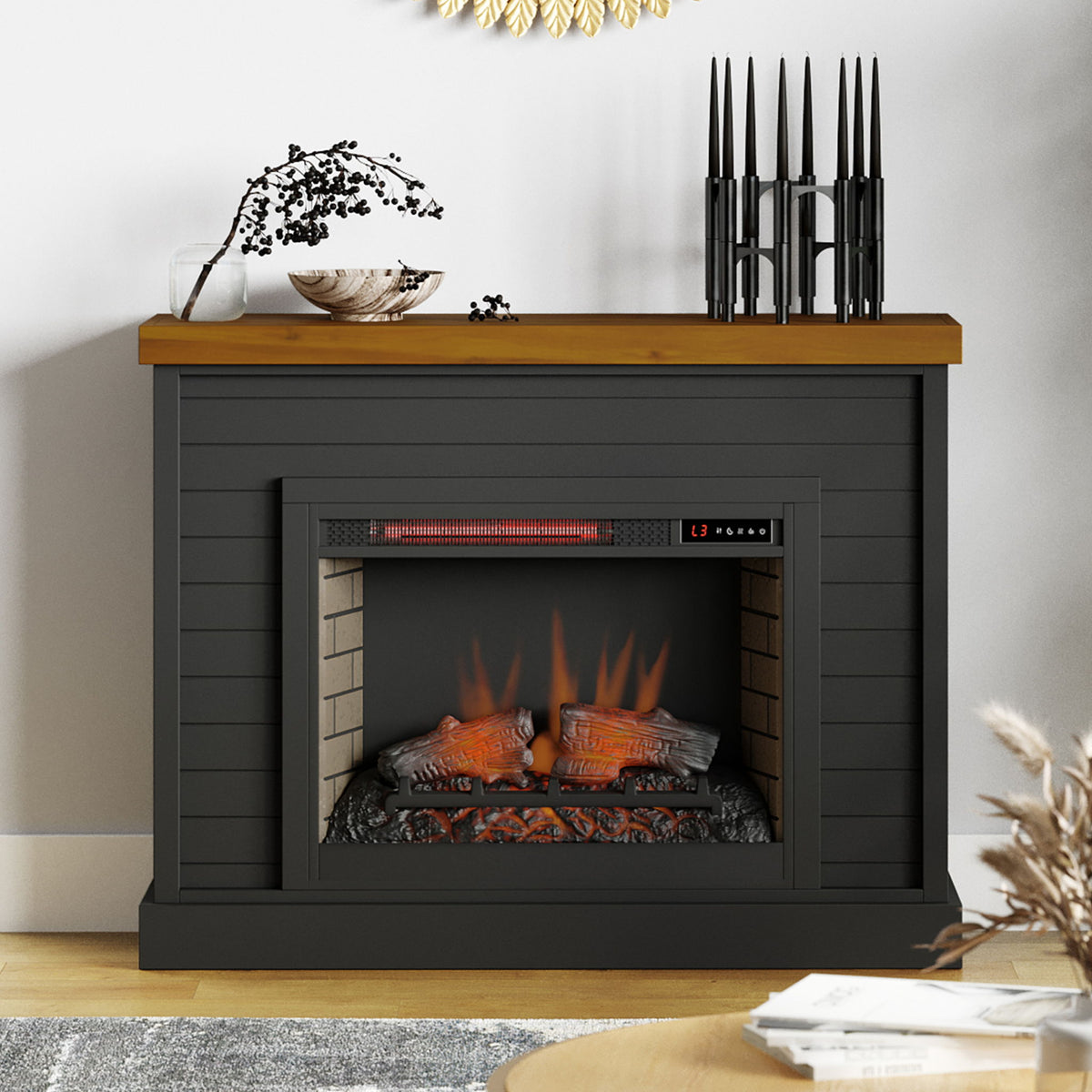 48" Fireplace With Mantel