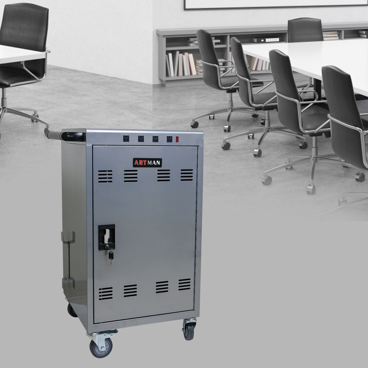 Mobile Charging Cart For Tablets Laptops 35, Device Capacity Matt Metal