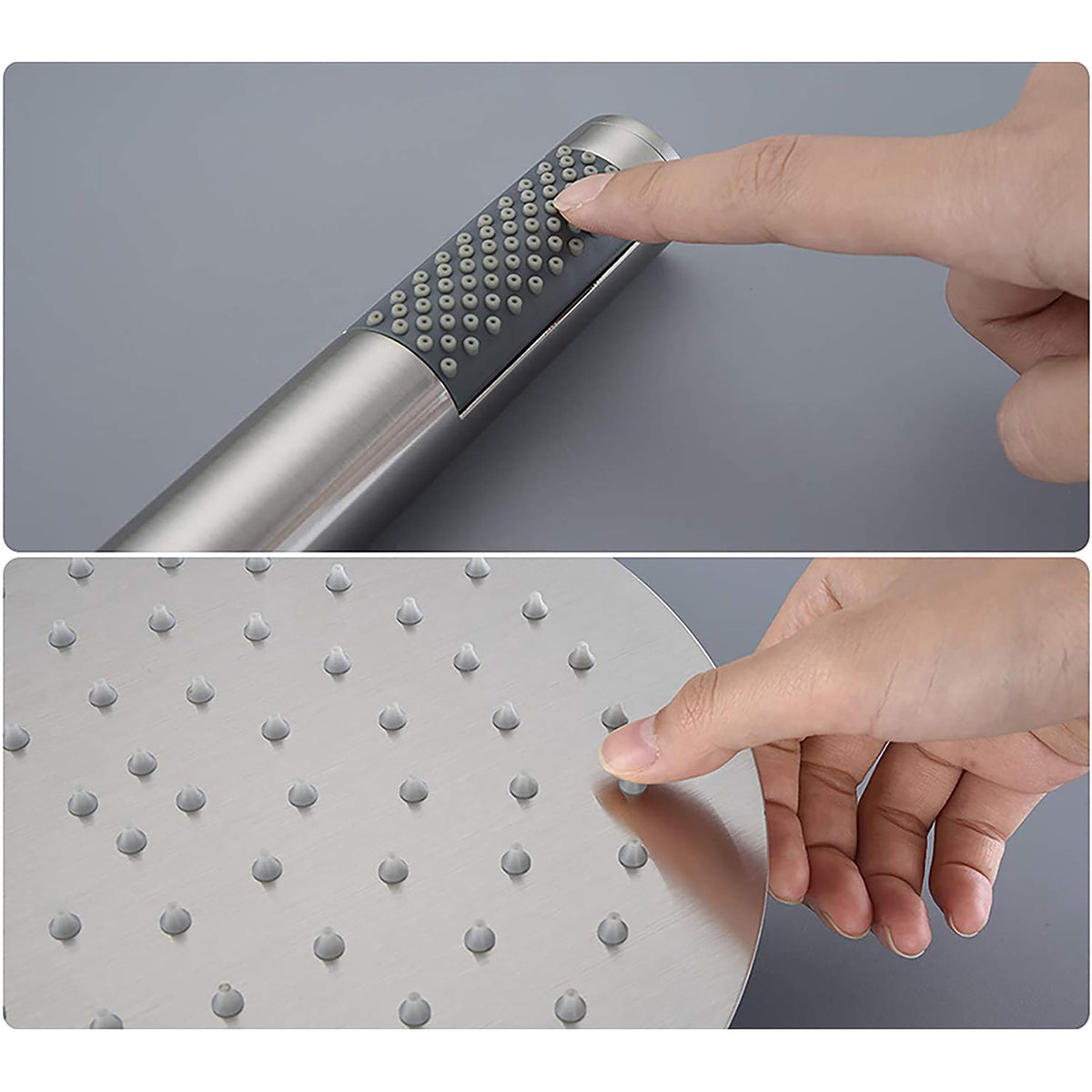 Elegant 10" Round Rain Shower Head And Handheld Set With Adjustable Tilt And Dual Modes