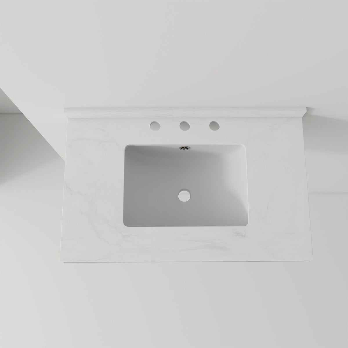 Basin Sink, 0.6" Ultra Thin Profile, Triple Faucet Holes, Sink Only