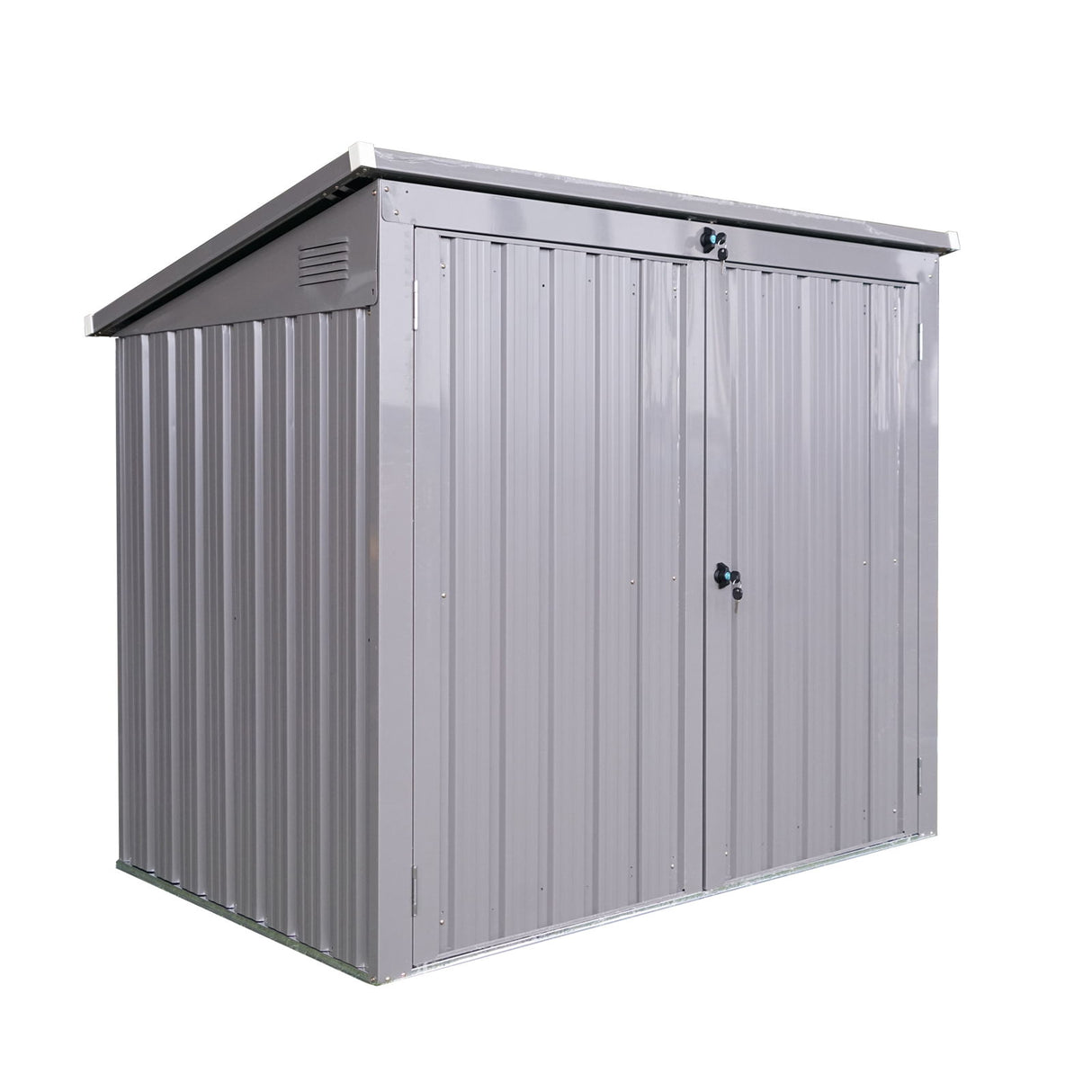 Garbage Bin Shed Trash Can Enclosure Storage Building Steel 62x53in Gray