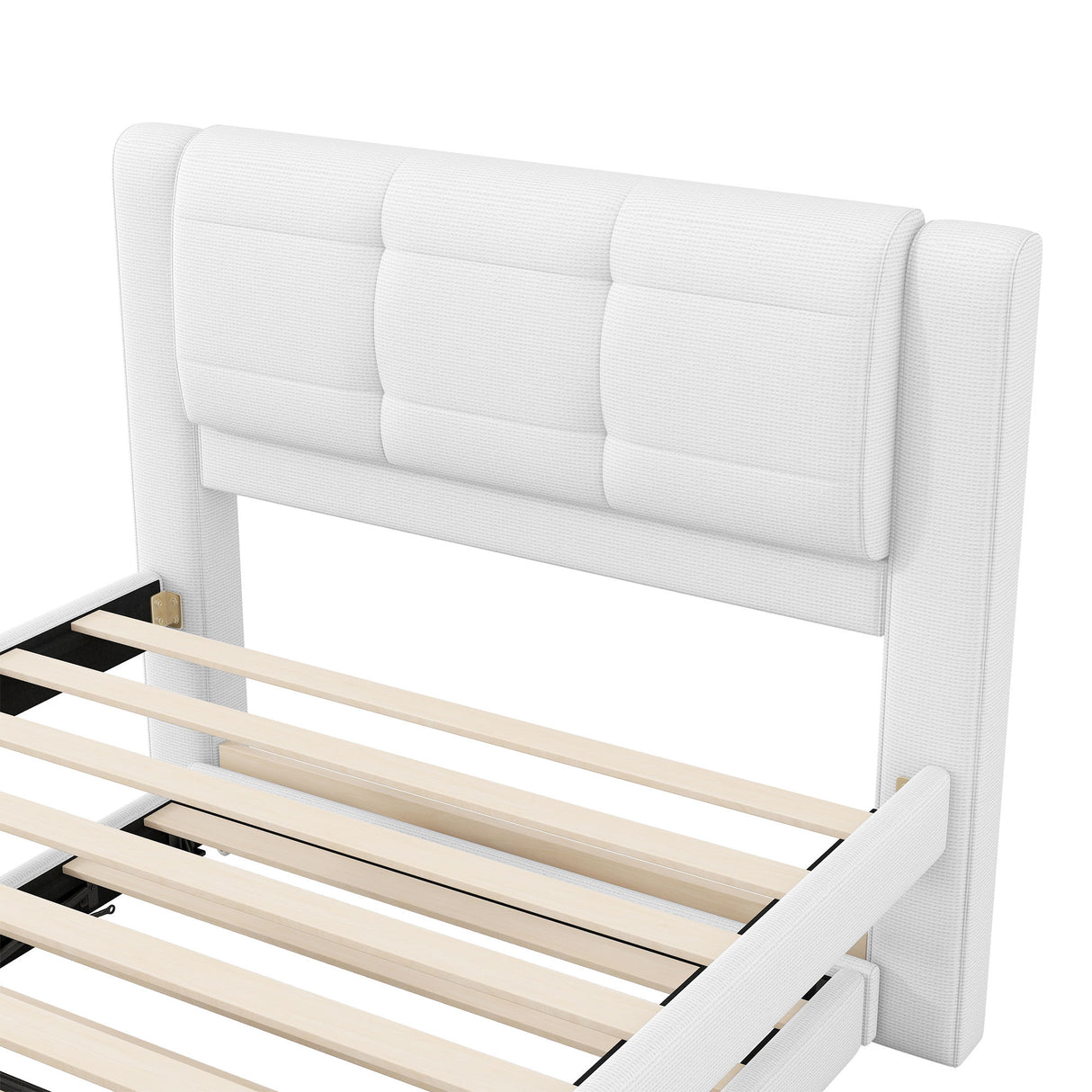 Upholstered Platform Bed With Multifunctional Trundle