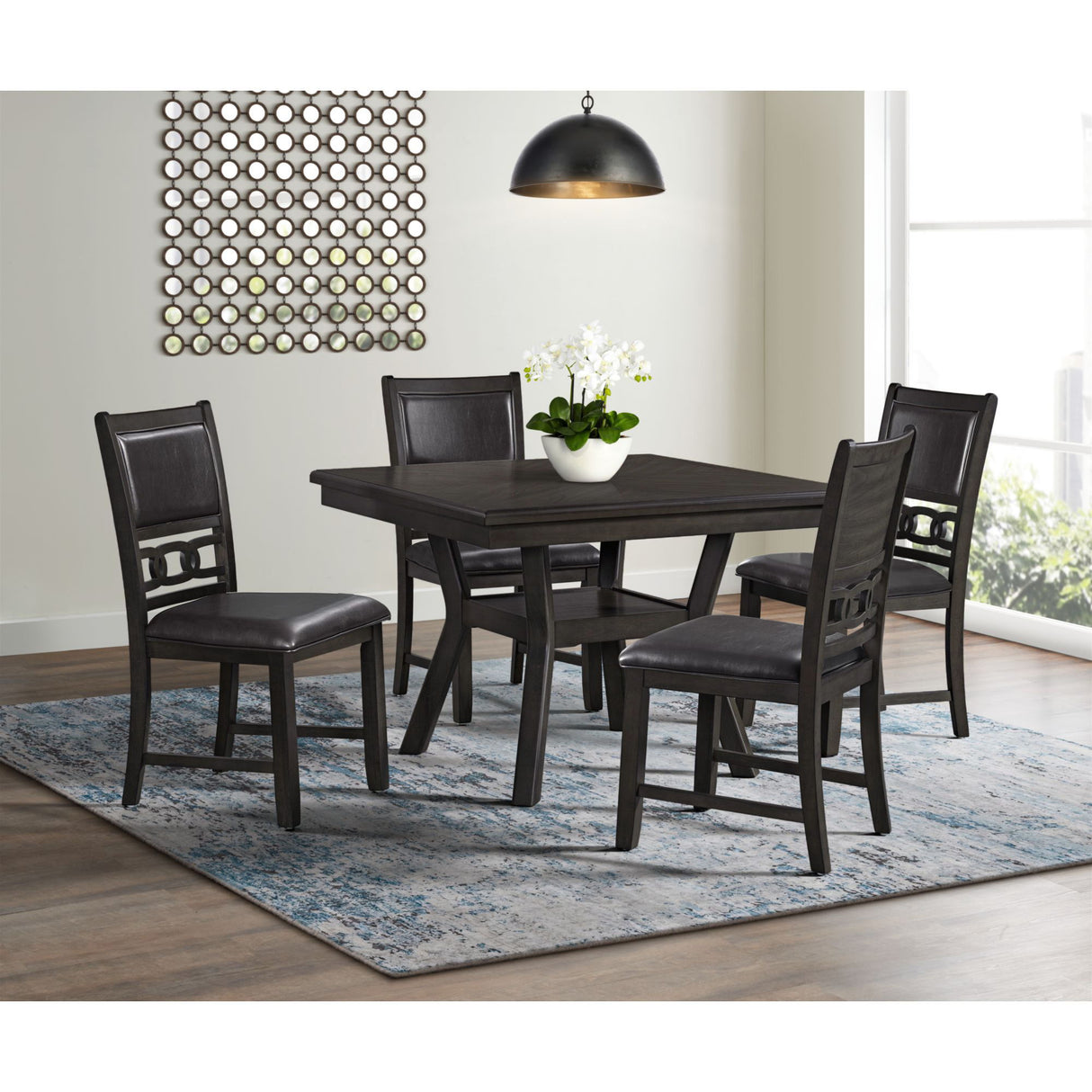 Amherst - Standard Height Faux Leather Side Chair (Set of 2) - Walnut