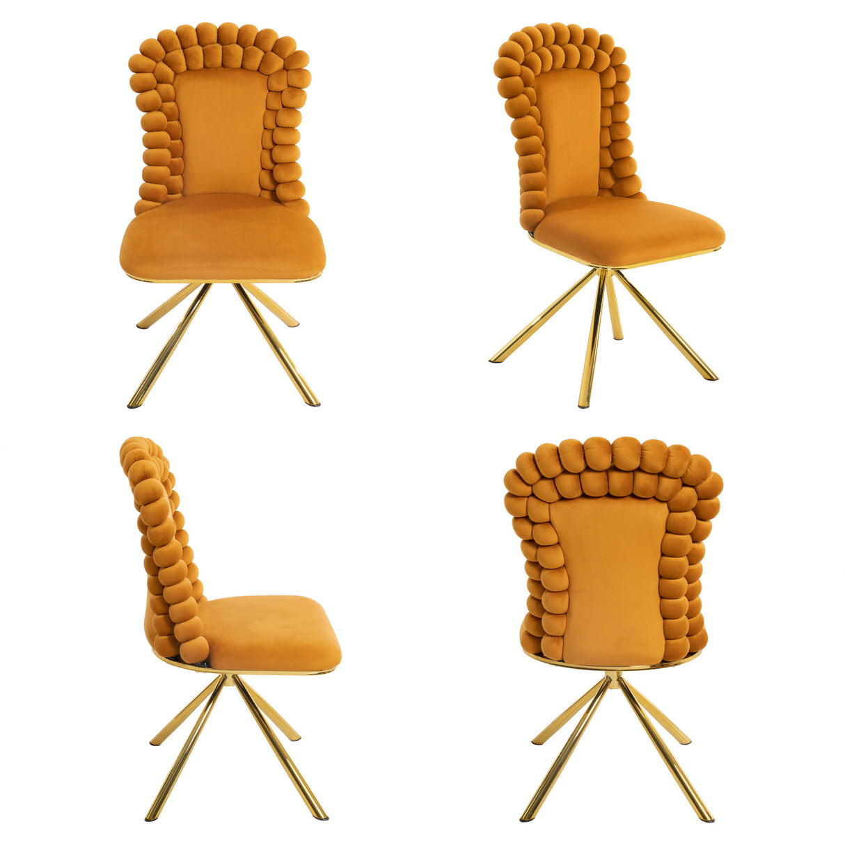 Upholstered Swivel Dining Chairs (Set of 2)