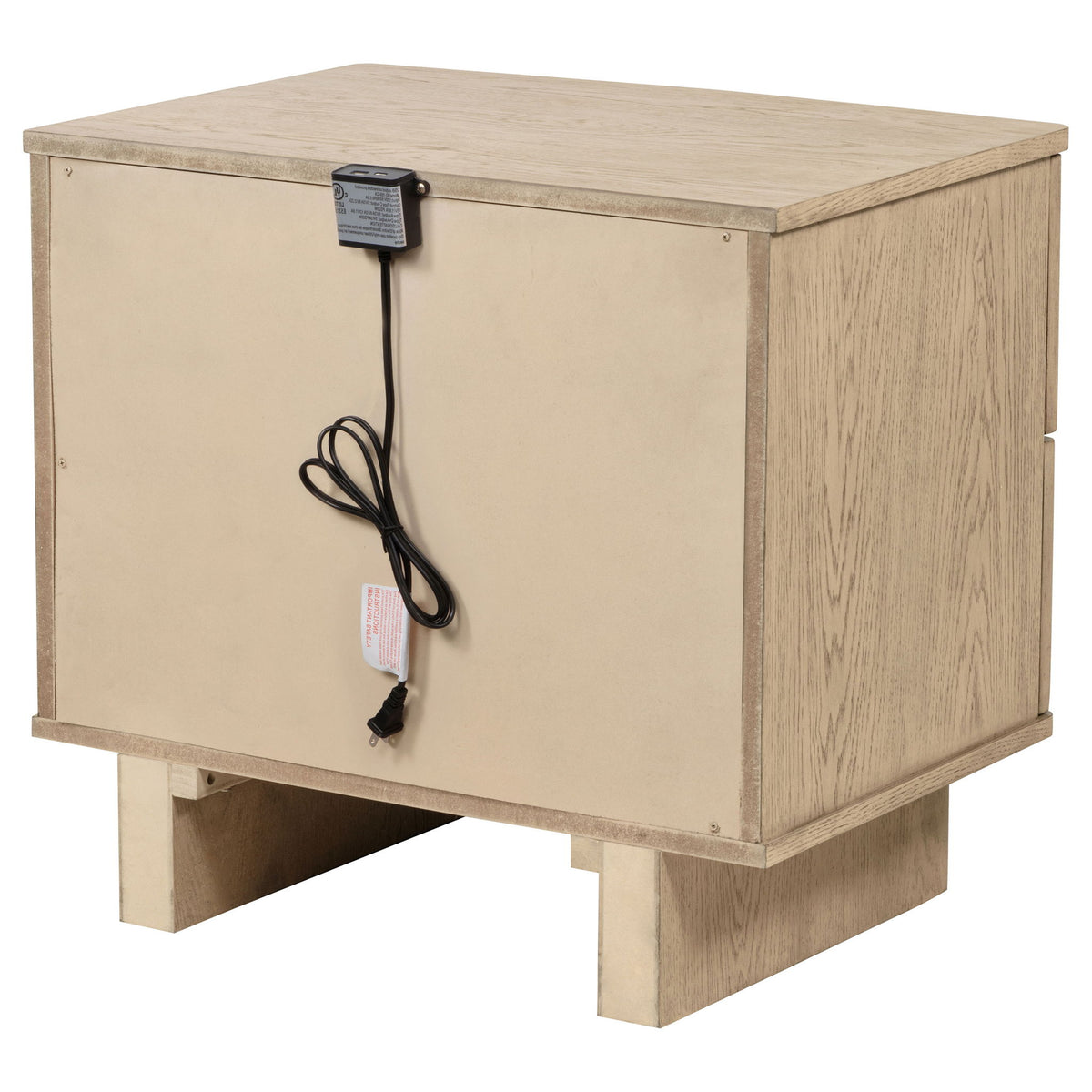 Kimpton - 2 Drawer Nightstand With USB Charging Ports - Beige