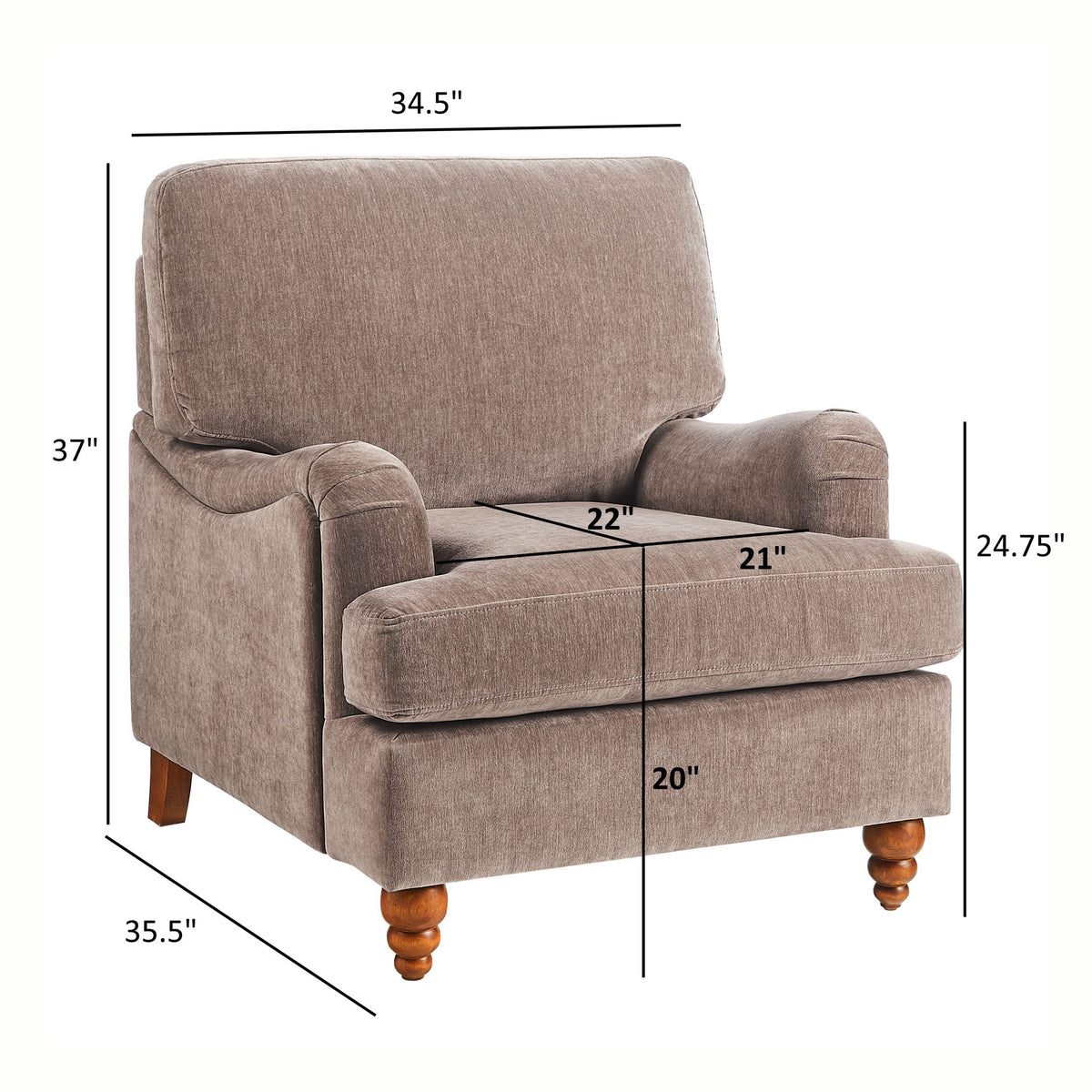 Candor - Arm Chair With English Roll Arms