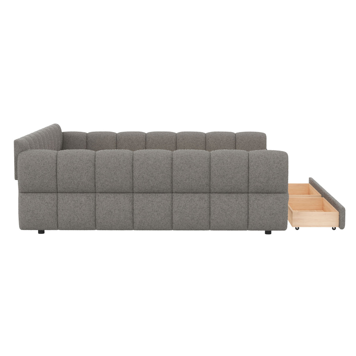 Upholstered Platform Bed With USB Charging And 2 Storage Drawers