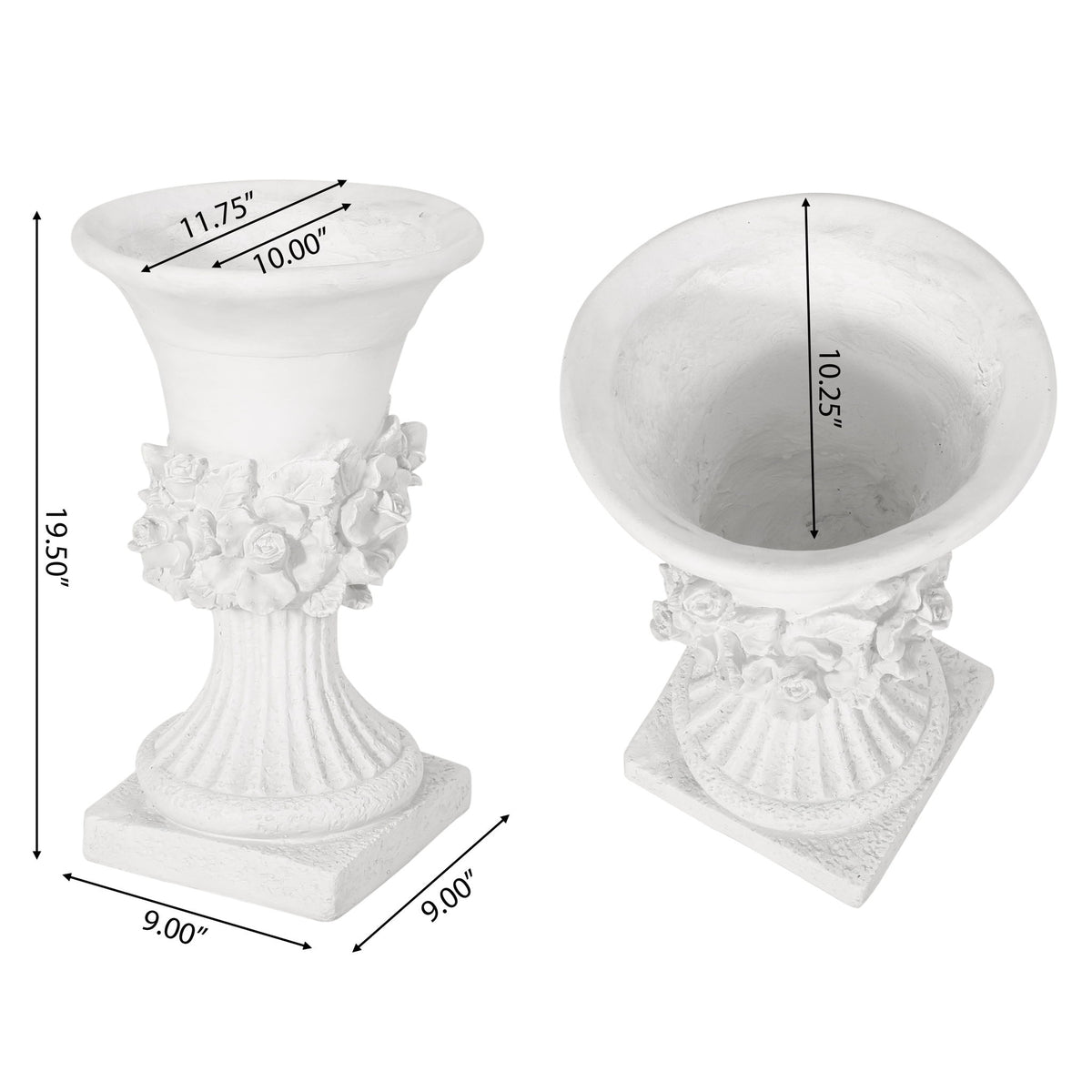 Garden Durable Urn Planter - Antique White