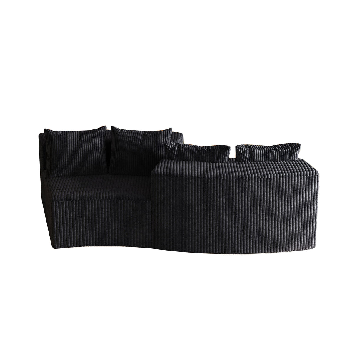 Curved Sectional Sofa With 4 Pillows, Modular Semi Circular Design