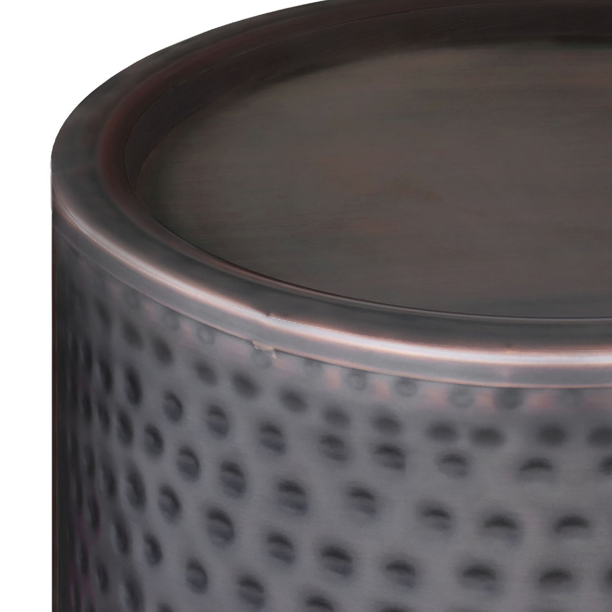Corbin - Side Table - Hammered Antique Copper - Brown