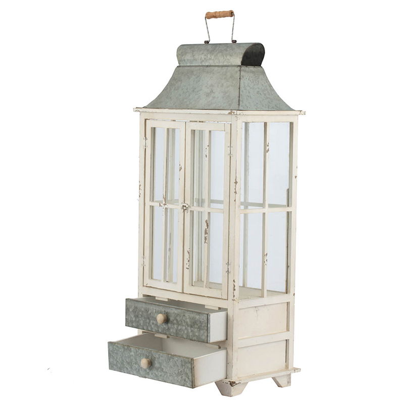 Wooden Candle Lantern Decorative, Hurricane Lantern Holder Decor For Indoor Outdoor, Home Garden Wedding - Ivory - Lanterns - Alpine Outlets