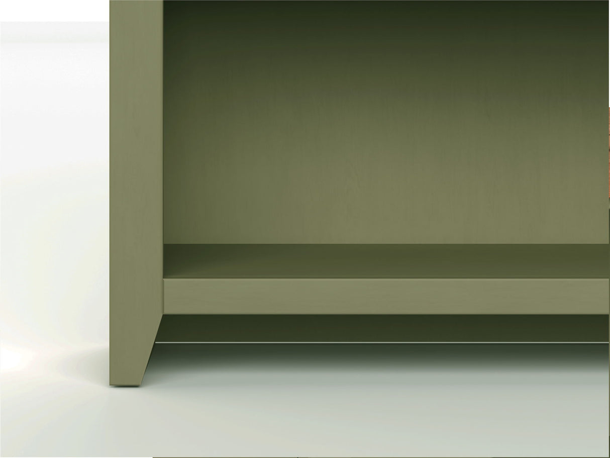 72" High 5 Shelf Bookcase - Sage Green And Fruitwood