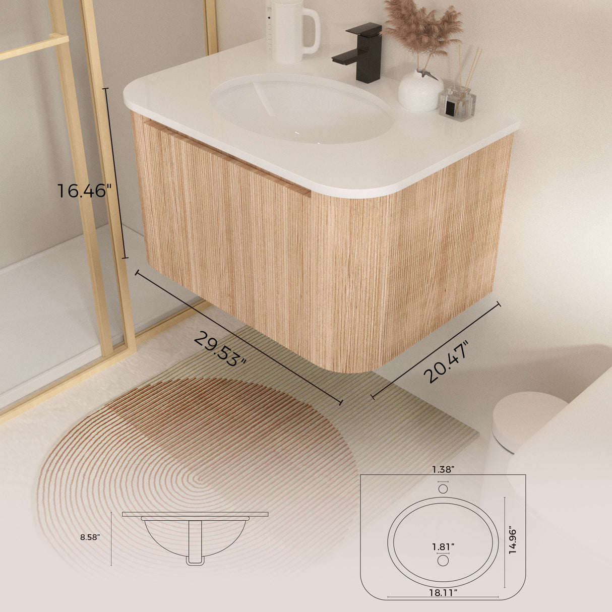 Wall Mounted Bathroom Vanity With Sink