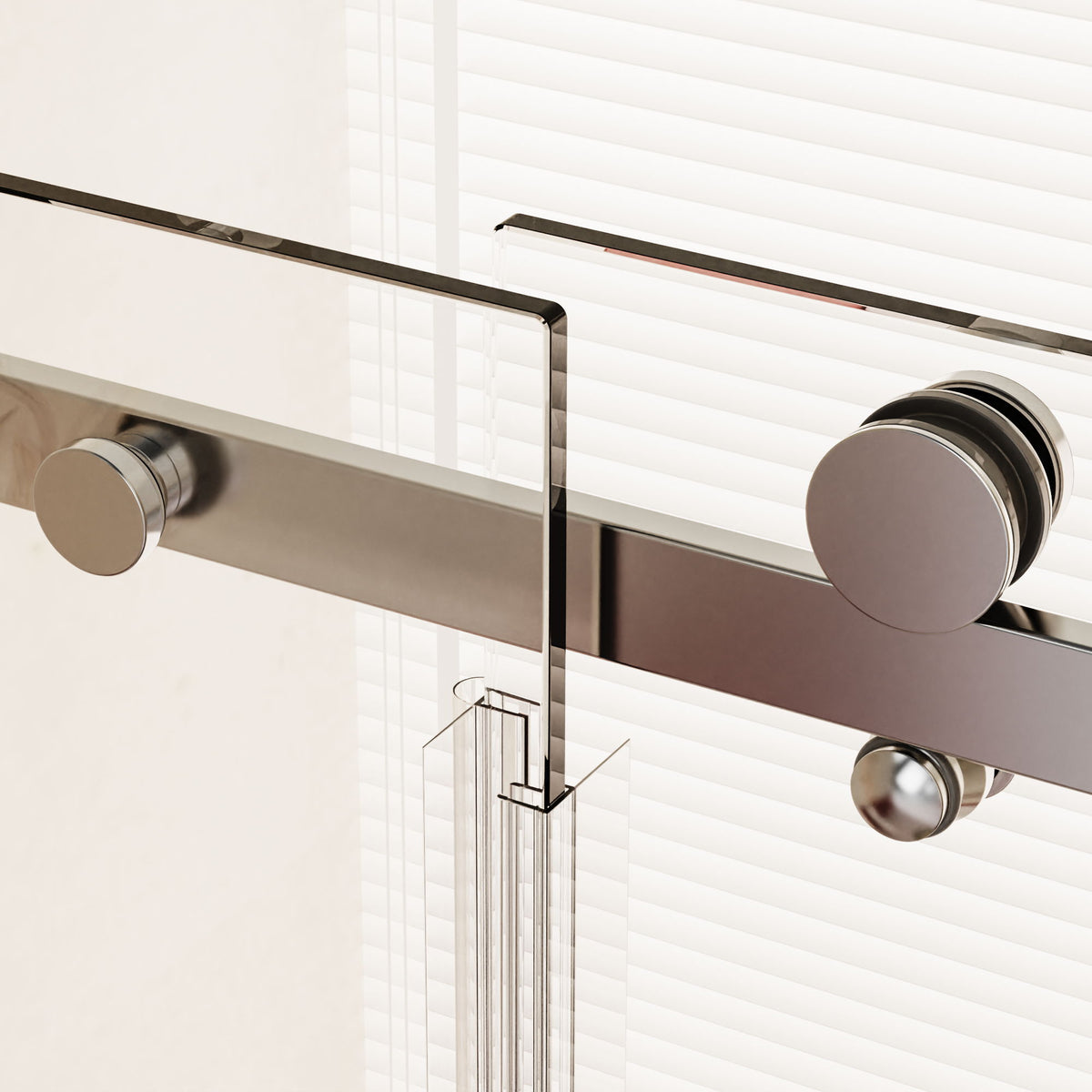 Frameless Single Sliding Shower Doors With Reversible Installation, 5 / 16" Tempered Glass - Chrome
