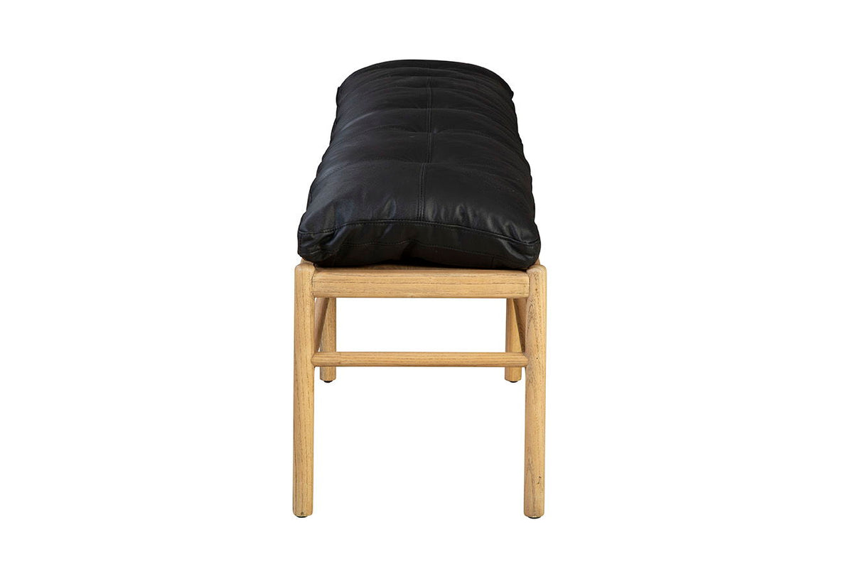 Osborne - Leather Bench - Black / Light Brown