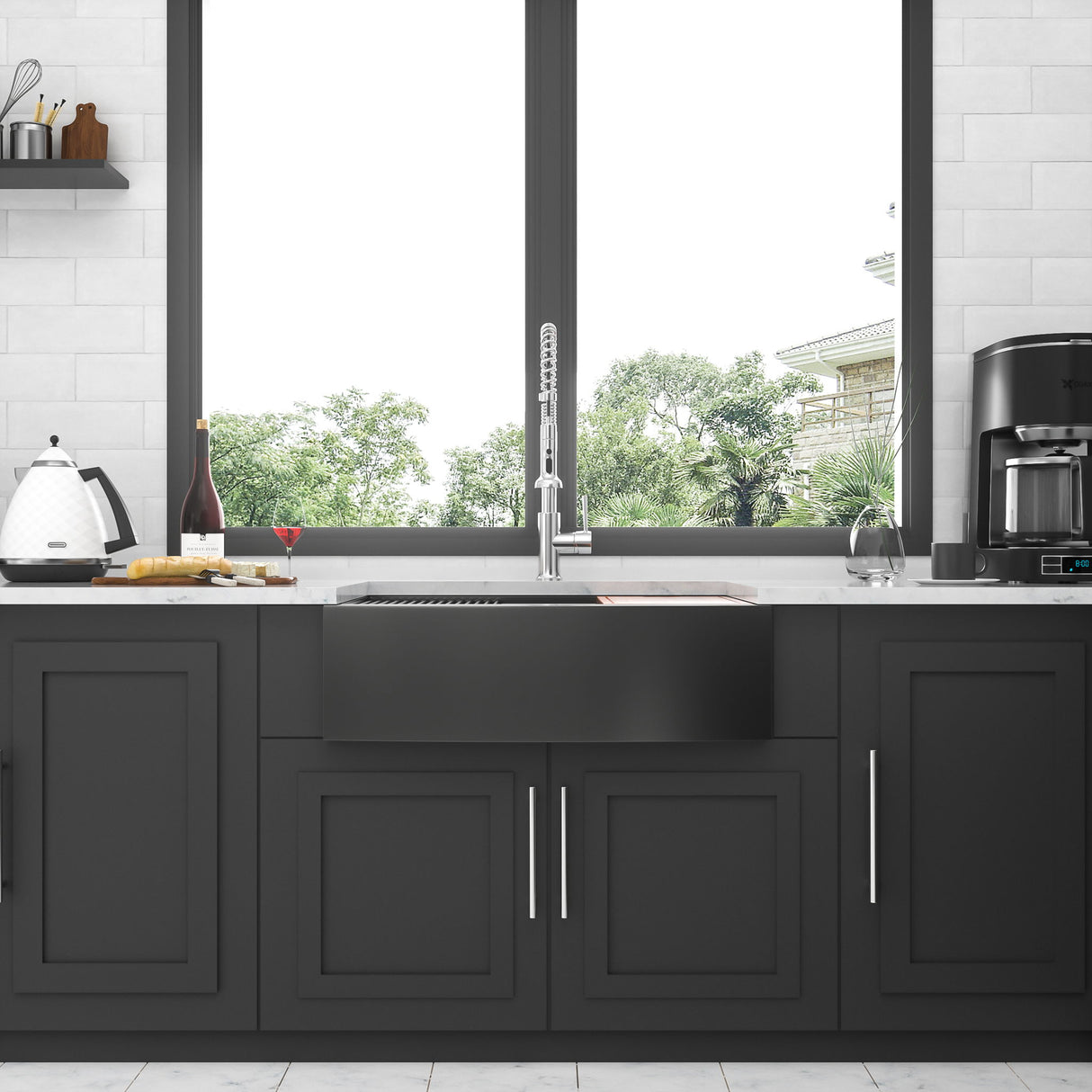 Farmhouse Kitchen Sink Workstation, Apron Front