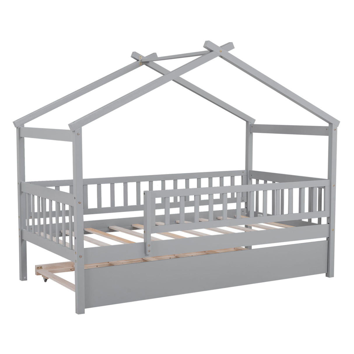 Creativity House Bed With Twin Size Trundle