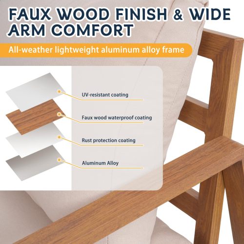 4-Piece L-Shaped Outdoor Patio Furniture Set