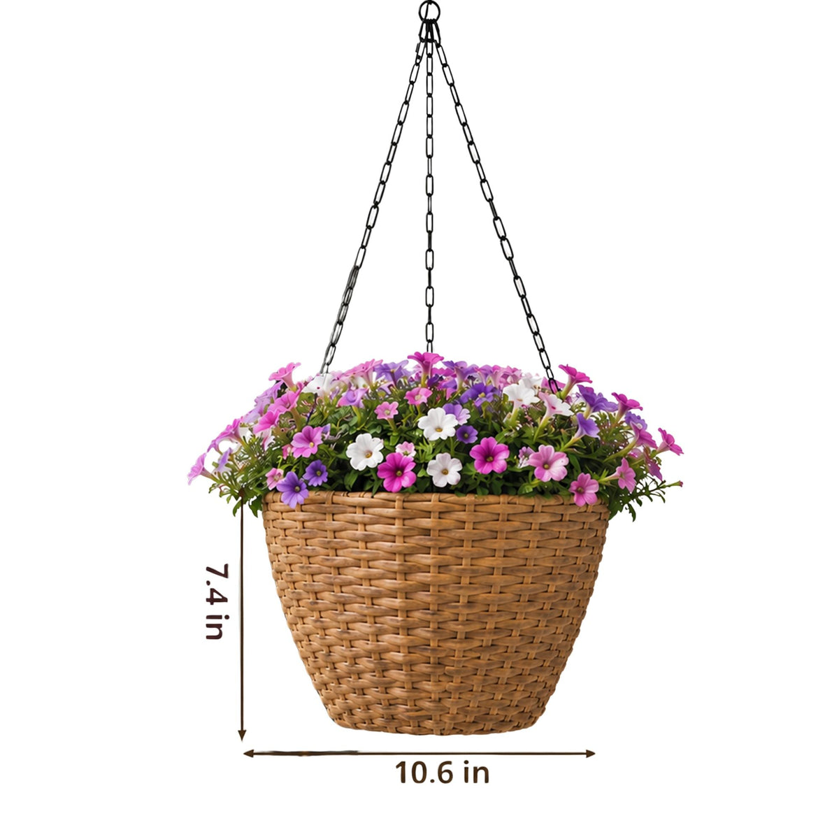 Hanging Planters, Indoor Outdoor Plant Holders (Set of 2) - Brown