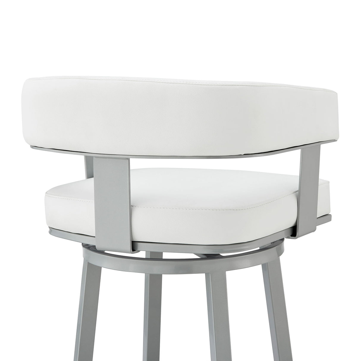 Lorin - 30" Bar Height Swivel Bar Stool - Silver / White