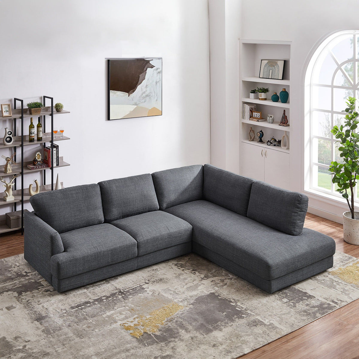 Glander - Cozy Sectional Sofa Right Facing - Gray