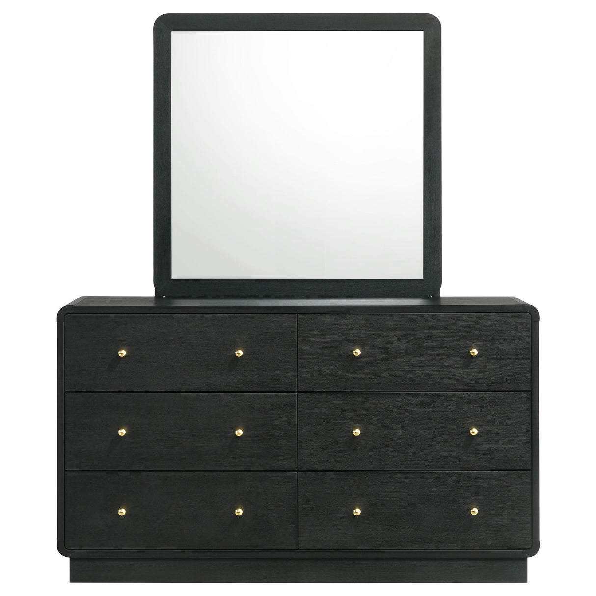 Burton - 6 Drawer Dresser With Mirror - Black