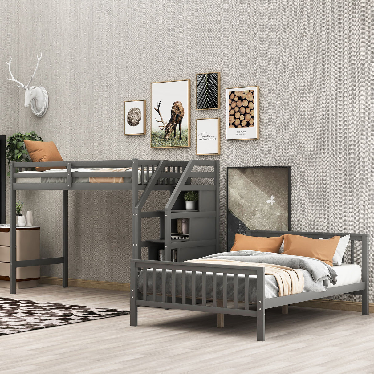 Loft Bed With Staircase And Storage