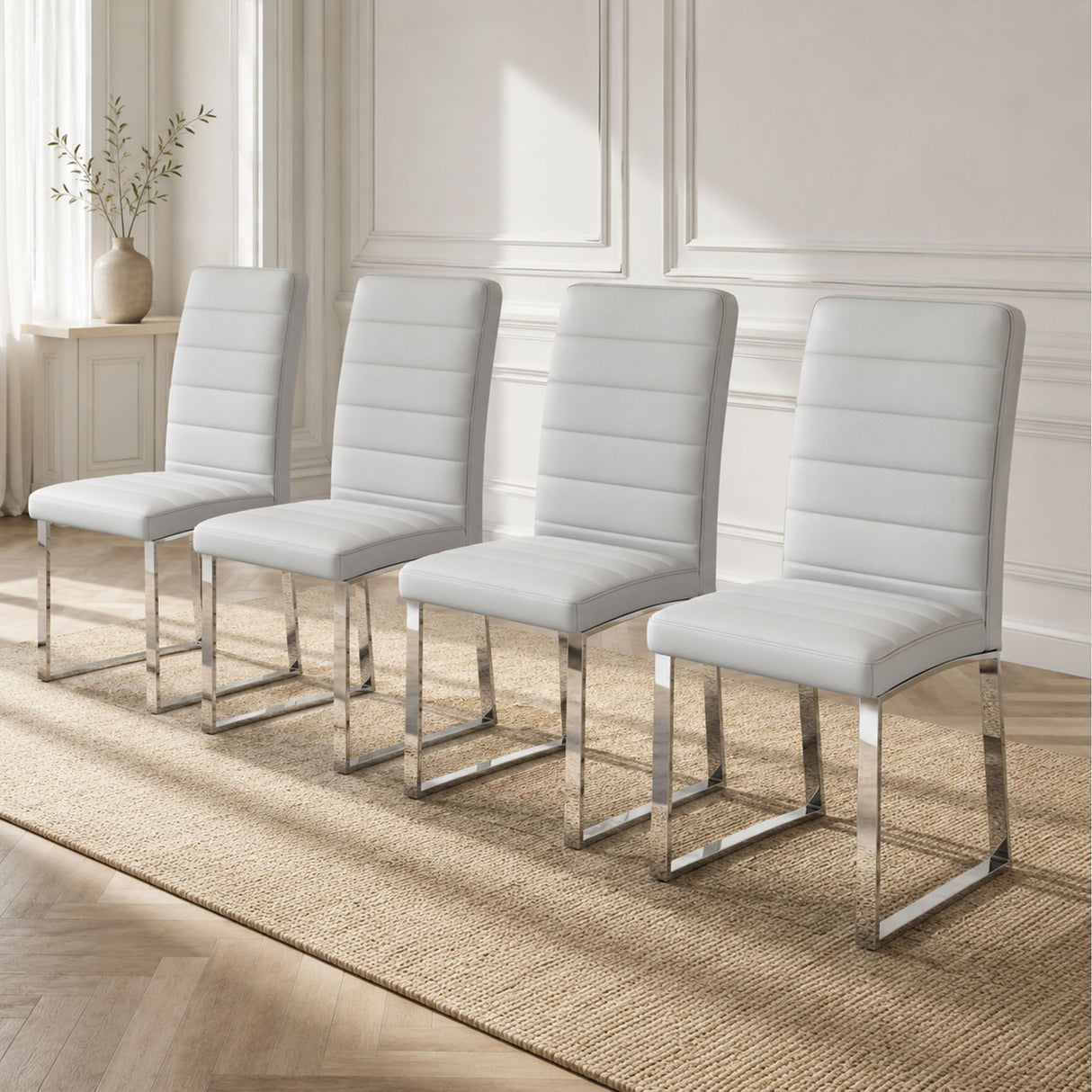 Oversized Dining Chairs (Set of 4) - Light Gray