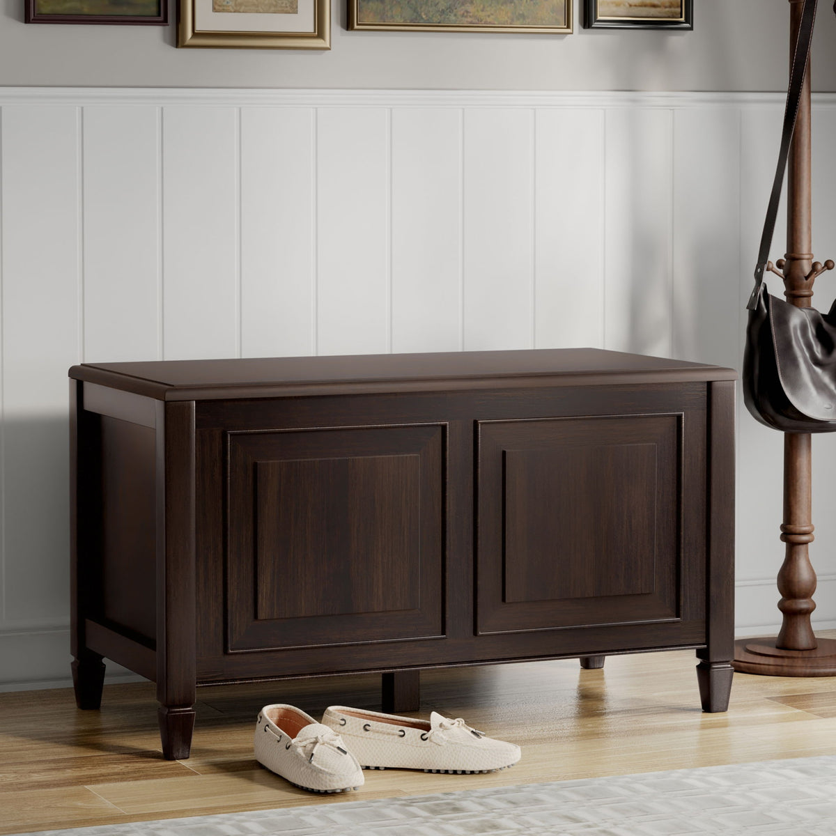 Connaught - Wide Storage Bench Trunk - Chestnut