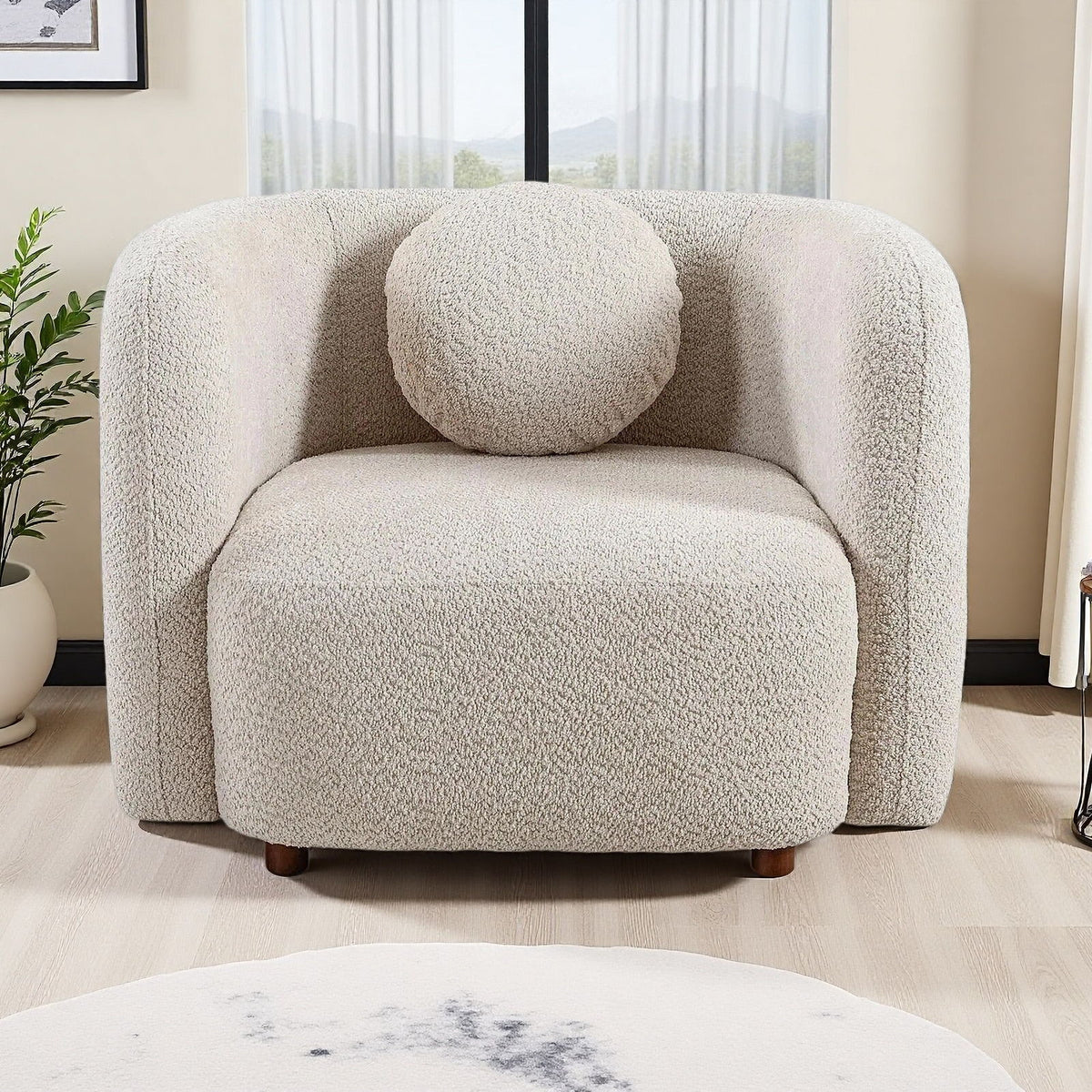 Japandi Style Accent Square Chair