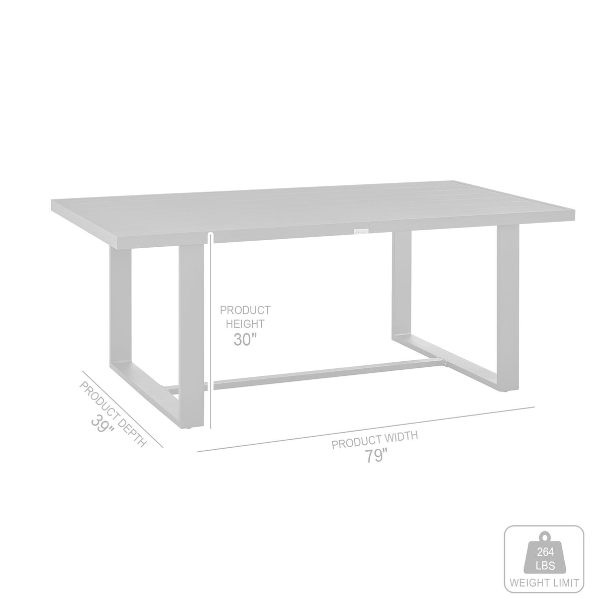 Menorca - Outdoor Patio Dining Table In Aluminum
