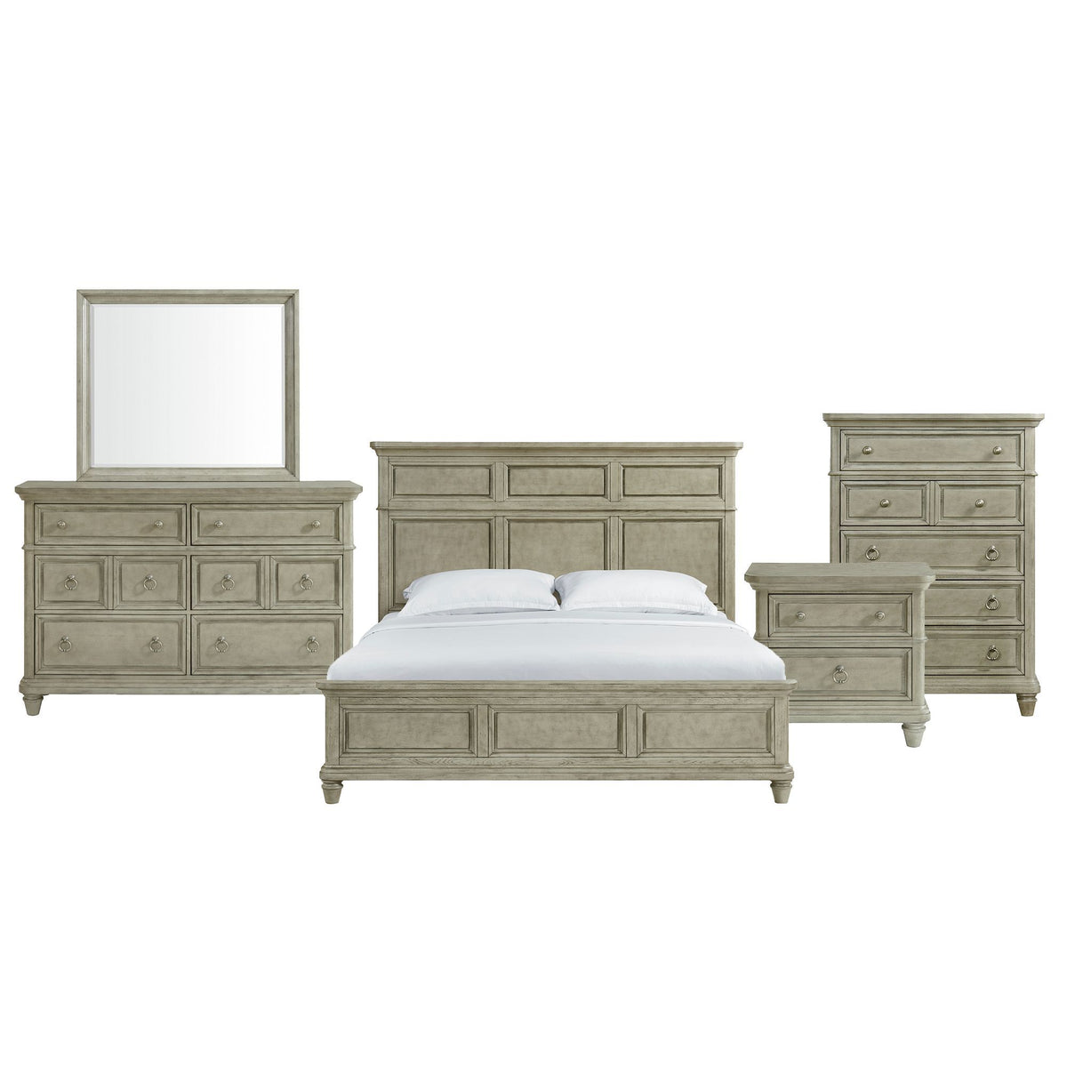 Whit-Ash - Panel Bedroom Set
