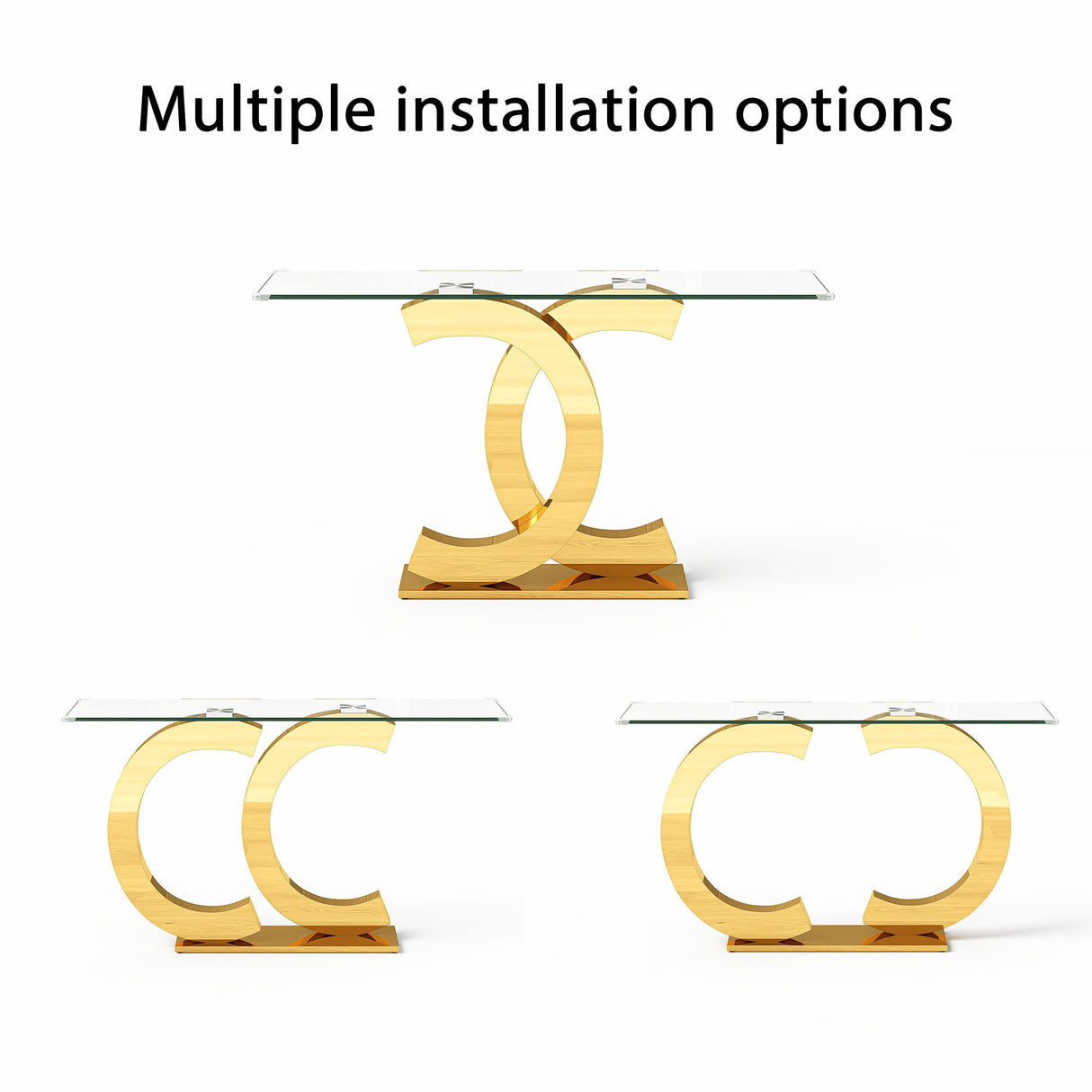 Dual C - Shaped Console Table