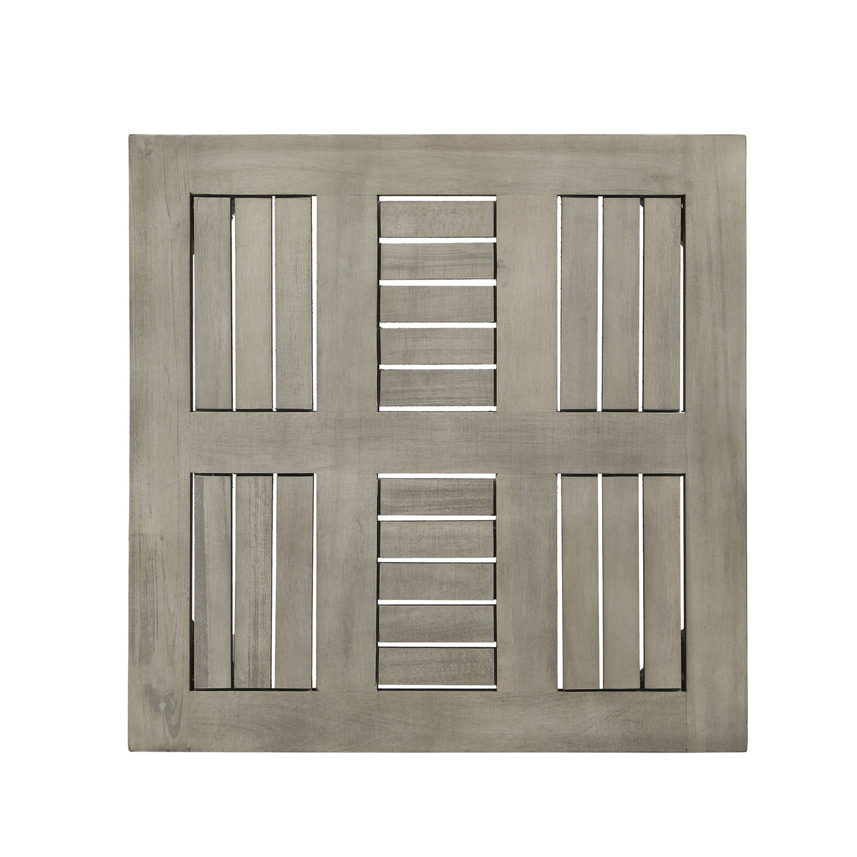 Dexterity - Outdoor Square Side Table With Wood Frame - Gray