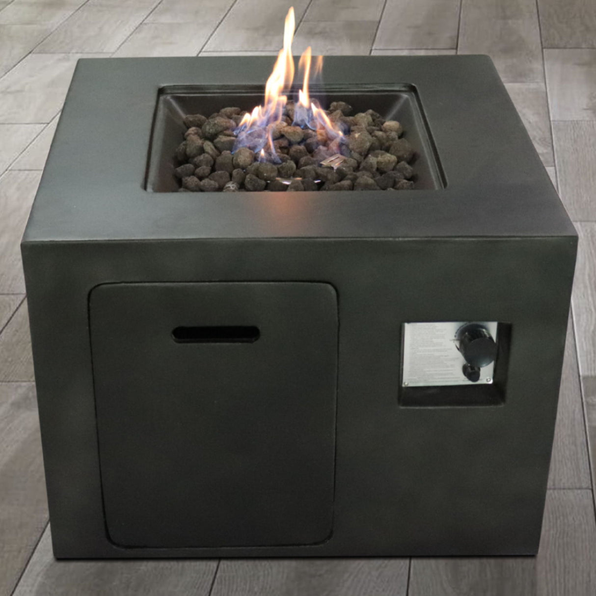Outdoor Fire Pit Garden Heater Concrete Propane Gas Burning 30x24in