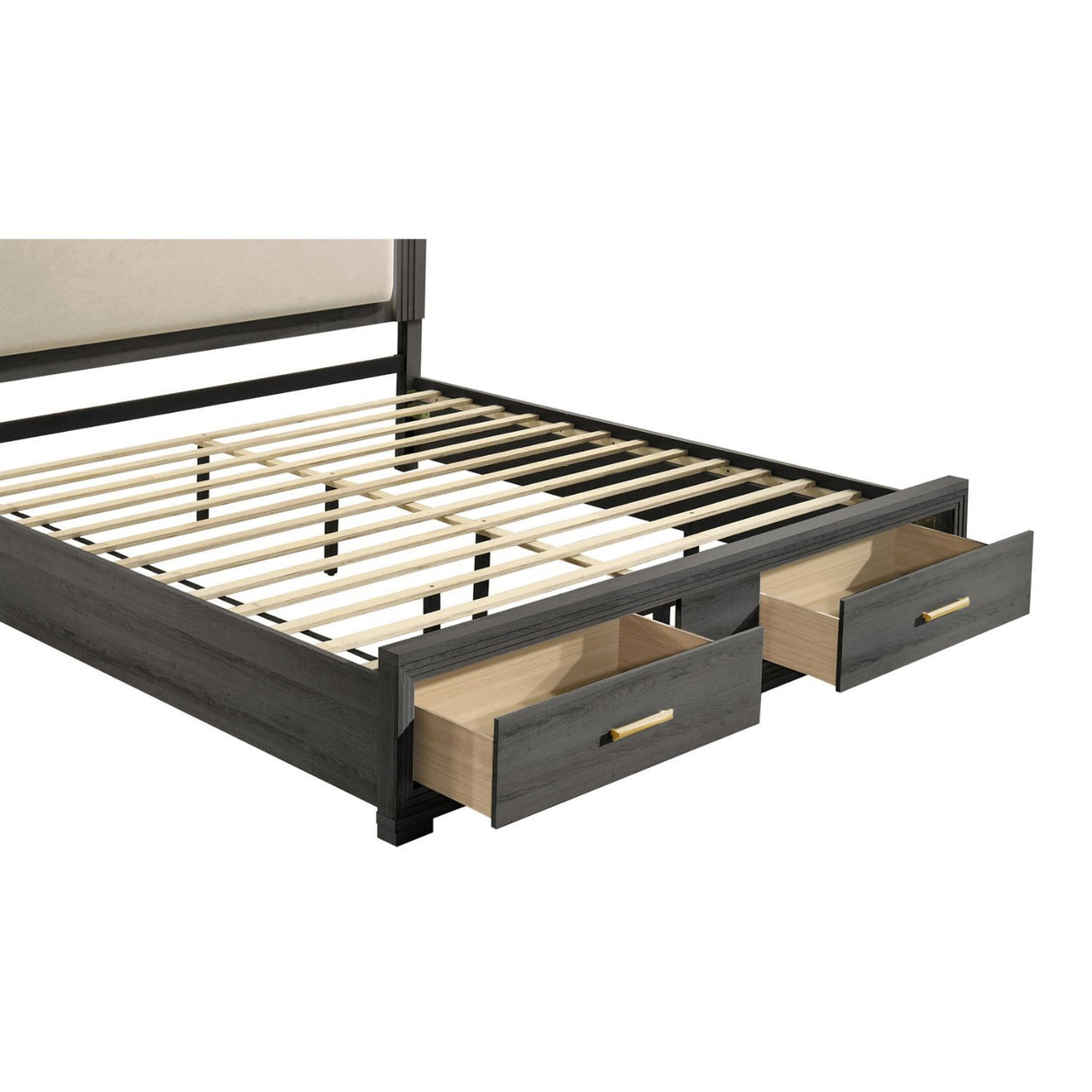 Colorado - Queen Bed With Upholstered LED Headboard - Charcoal
