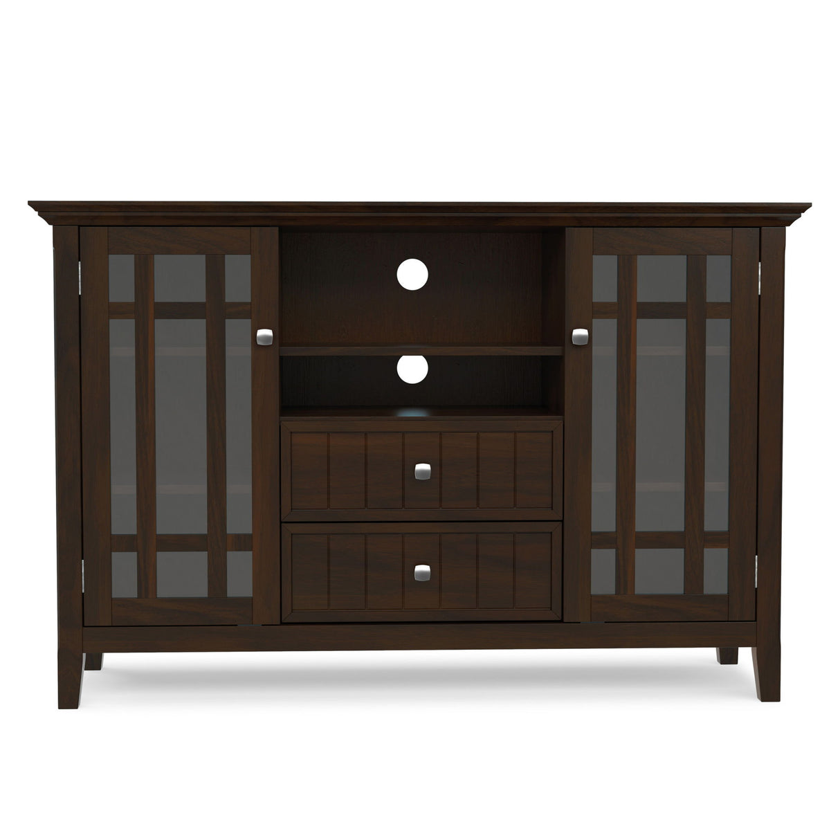 Bedford - Tall TV Media Stand - Dark Tobacco Brown