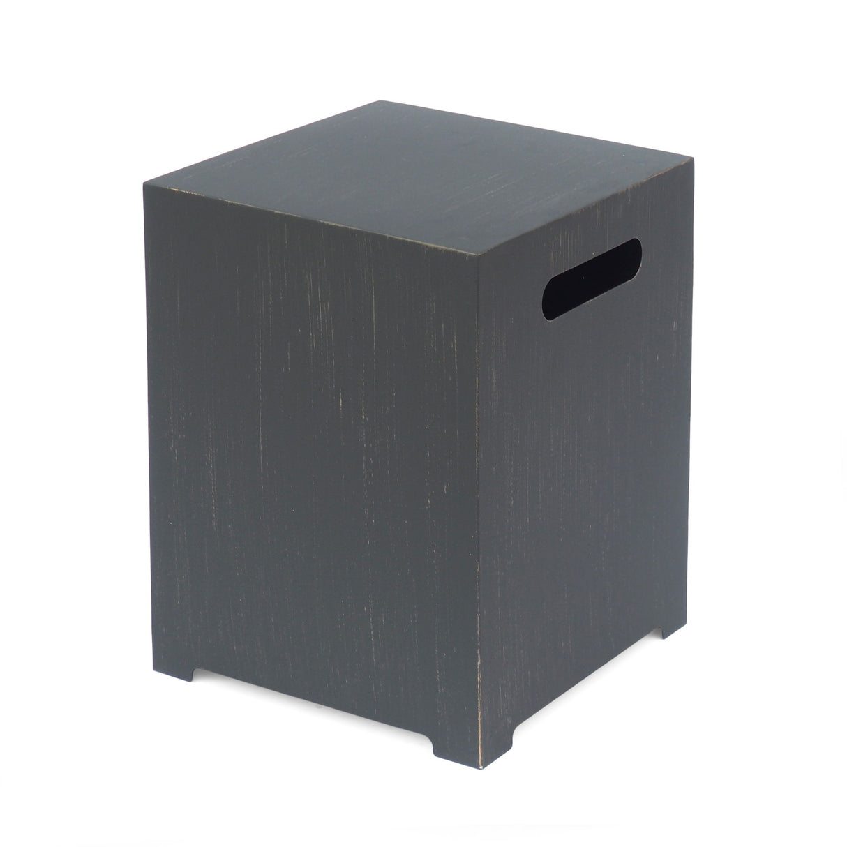Modern Iron Tank Holder Side Table With Powder Coated Frame - Brown / Gold