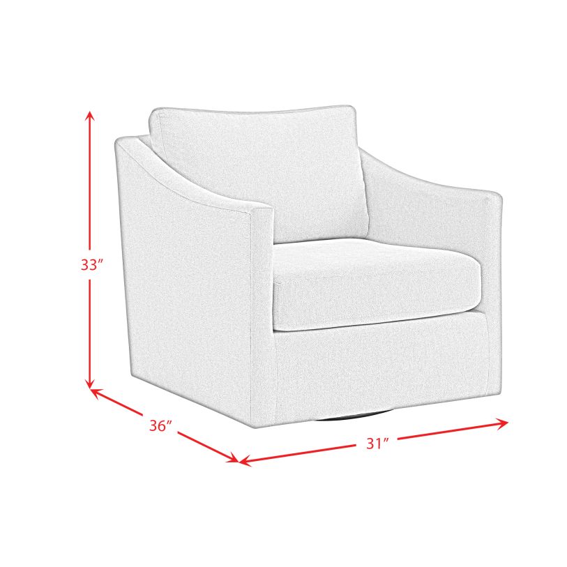 Hannah Light Blue Polyester Arm Chair Swivel Chair