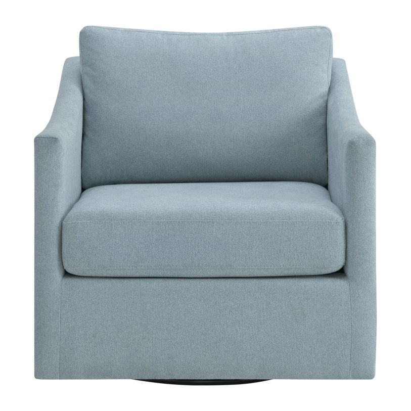 Hannah Light Blue Polyester Arm Chair Swivel Chair