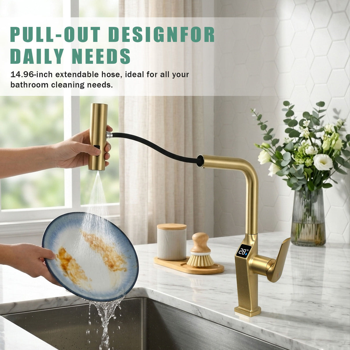 Touchless Kitchen Faucet With LED Display